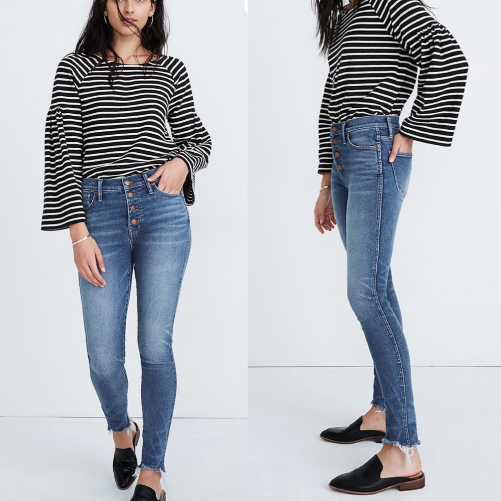 Madewell 37 Tall 10" High-Rise Skinny Button-Front 0648